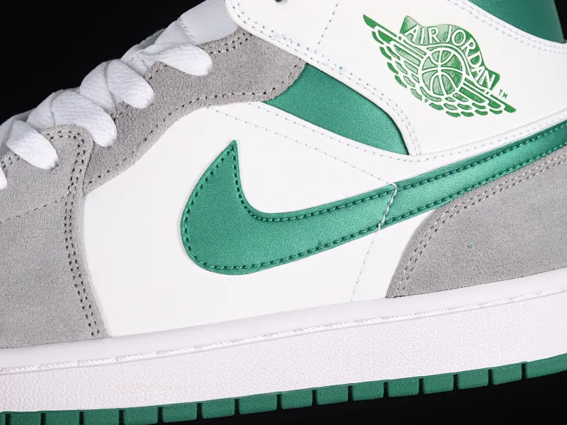 All categories Air Jordan Jordan series basketball shoes Air Jordan 1 Mid Air Jordan 1 Mid AJ1 Joe 1 white gray green mid-top basketball shoes DC7294-103